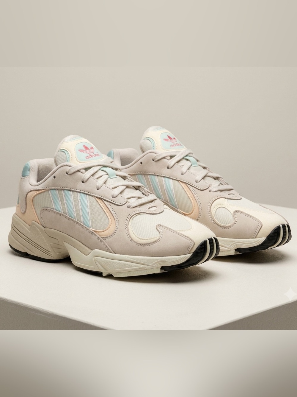 adidas Neutral Pastel Runner Sneakers - Cream, Light Blue & Pale Peach